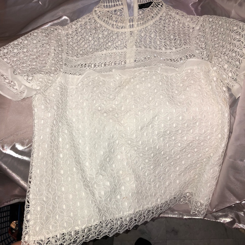 Zara embroidered top